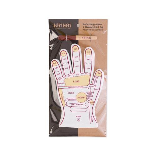 Mahanakhon S Reflexology Glove Set-Burgandy