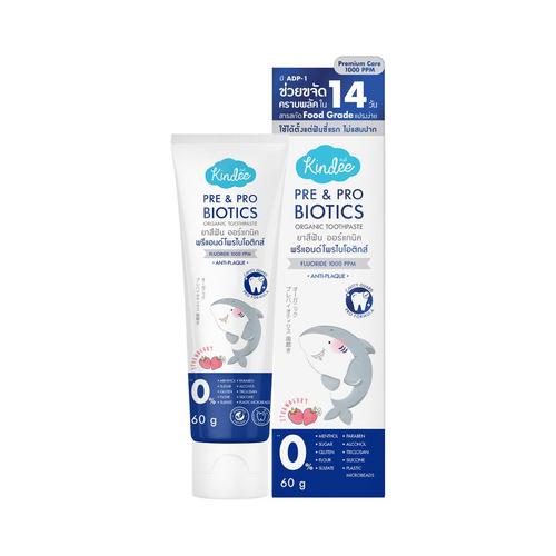 KINDEE 儿童益生元益生菌牙膏 草莓味 含氟1000PPM 60克