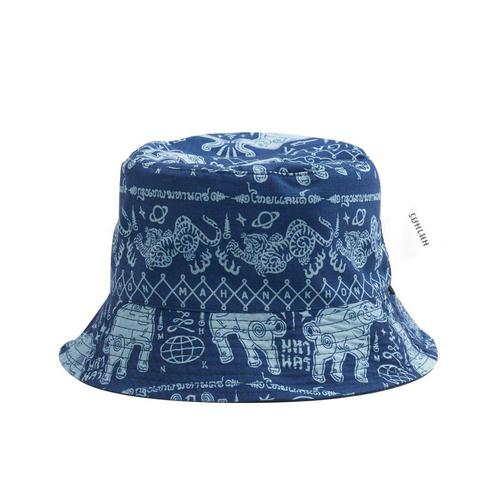 Mahanakhon Elepants Printed Bucket Hat Navy