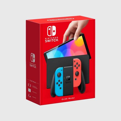 NINTENDO Switch (OLED Model) with Neon Blue & Neon Red Joy-Con
