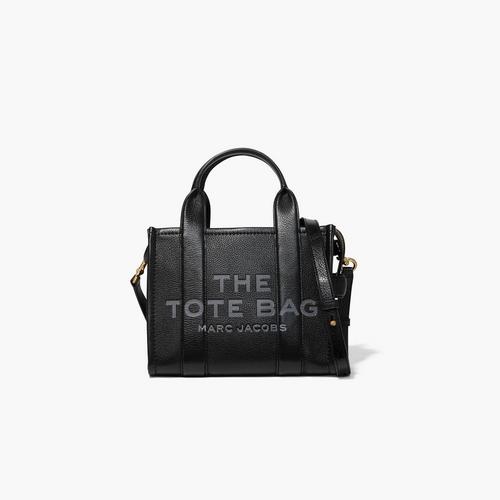 MARC JACOBS THE LEATHER SMALL TOTE BAG IN BLACK
