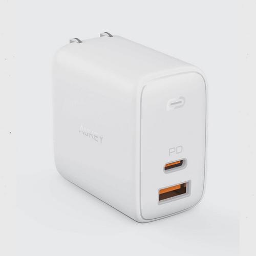 AUKEY Adapter PA-B3 WHT Omnia Mix 65W Dual PD Wall Charger with GaN Tech