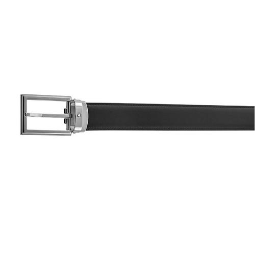 MONTBLANC Rectangular Shiny Palladium-Coated Pin bBckle Belt