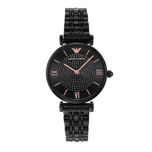 EMPORIO ARMANI Gianni T-Bar Analog Black Stainless Steel Watch