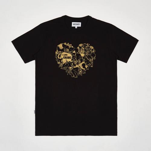 MAHANAKHON 爱心小象图案T恤 - XL码 (黑色)