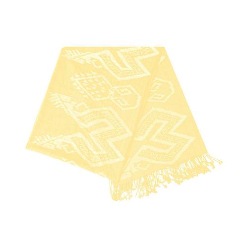 908 手工织布那伽图案- 浅黄色  70x200cm