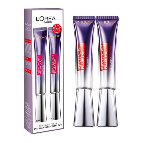 L'oreal 欧莱雅复颜玻尿酸水光充盈眼霜 紫熨斗 全脸淡纹 65ml*2