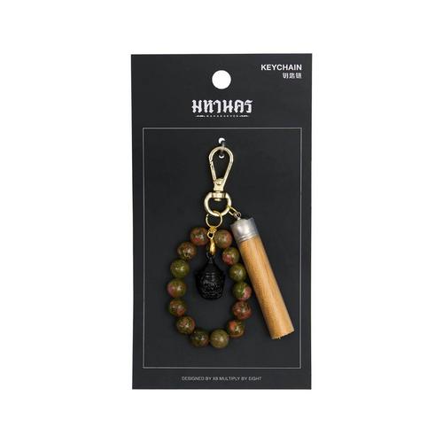 MAHANAKHON STONE UNAKITE KEYCHAINS YAK - OLIVE