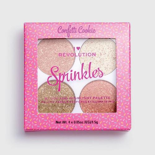 MAKEUP REVOLUTION Sprinkles-Confetti Cookie Blush & Highlight
Pallette 4x0.05 oz