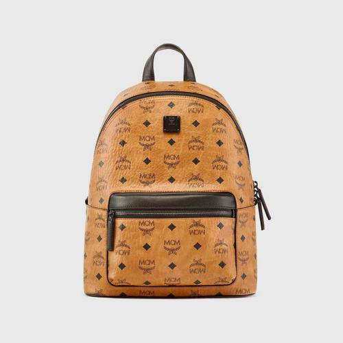 MCM Stark "Small" Backpack - Cognac Brown