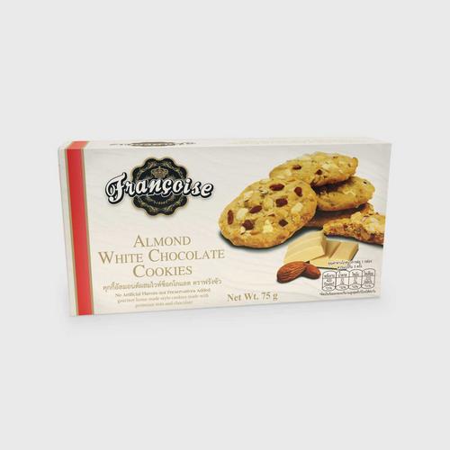 FRANCOISE  ALMOND WHITE CHOCOLATE COOKIES 75G.