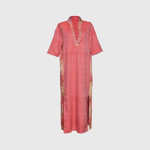 TAYWA - Handwoven cotton dress Free size red