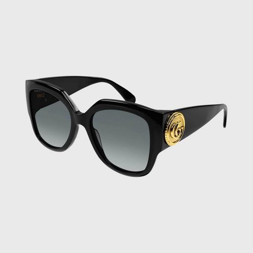 古驰 GUCCI (太陽眼鏡) LE BOUTON SHINY BLACK/GREY 54