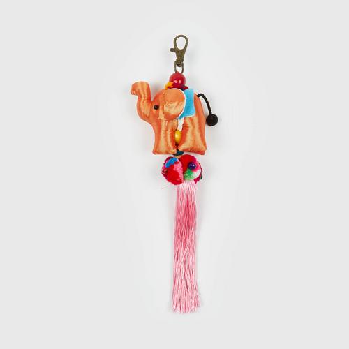 @PRAEWA elephant tassel keychain (Orange(pink) 5 cmx25 cm