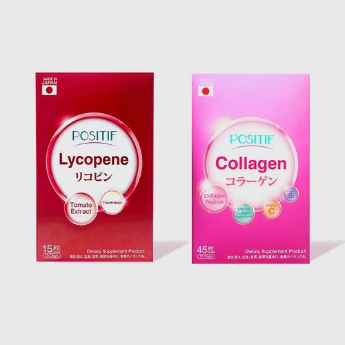 POSITIF 15 Days Collagen Tablet + 15 Days Lycopene Tocotrienol Soft
Capsule (Tometo Extract) - 45 tabs+15 capsules