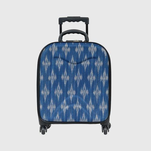 SOMPRASONG - 4 wheel luggage 16" Indigo-dyed Mudmee Size 16x15x9 inches