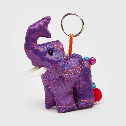 @PRAEWA elephant hand stitches keychain(purple) 2cm x 3.5cm