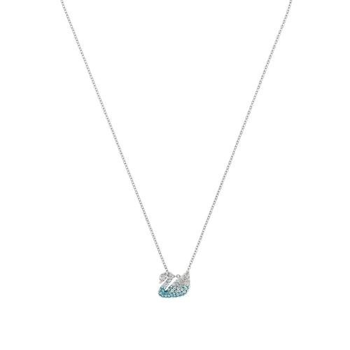 SWAROVSKI Iconic Swan Pendant small, Multi-colored, Rhodium plated