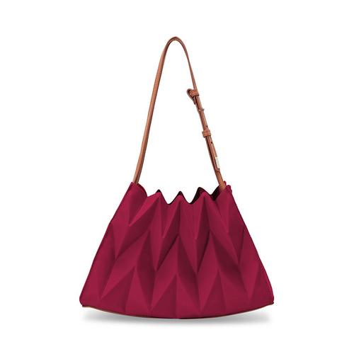 PAVI STUDIO W-Gyoza 腰褶肩包 - 樱桃红