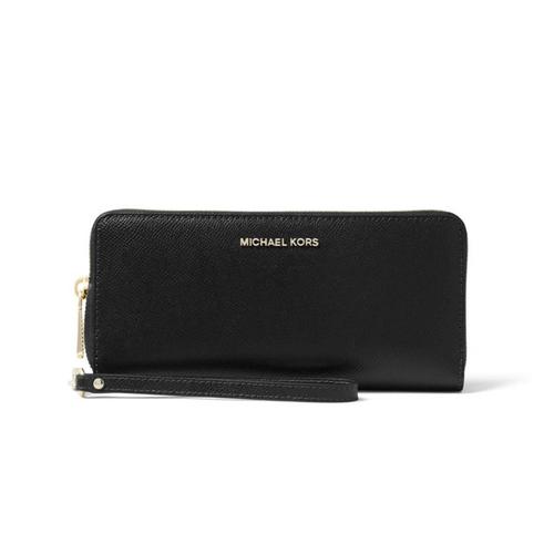 Michael Kors Jet Set Travel Leather Continental Wallet - Black
