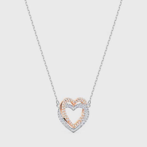施华洛世 SWAROVSKI Infinity necklace Heart, White, Mixed metal finish