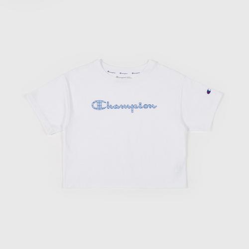 CHAMPION W5950G 586414-100 Cropped Graphic Tee - White XS