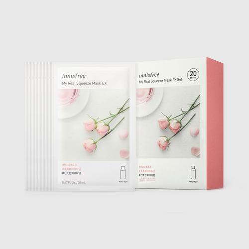 INNISFREE My Real Squeeze Mask EX Set - Rose (20ml x 20 Sheets)