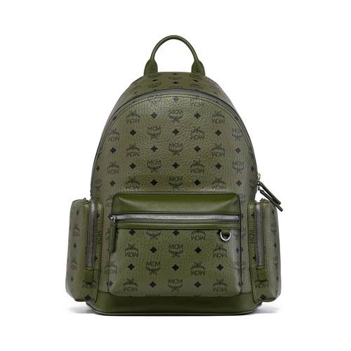 MCM Stark双肩包（Visetos中号） 苔藓绿