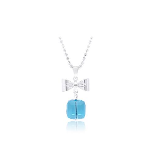 12VICTORY Gift Box Shape Lt.Turquoise Necklace