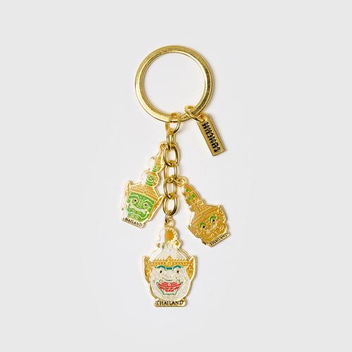 MAHANAKHON Yak 3 Heads Keychain - White