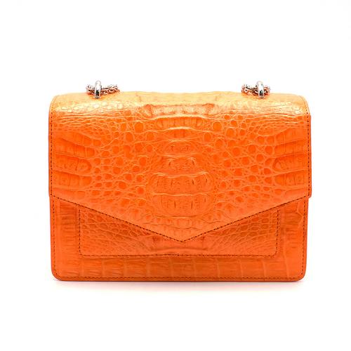RIVER Crocodile Hornback Mini Bag - Vibrant Orange