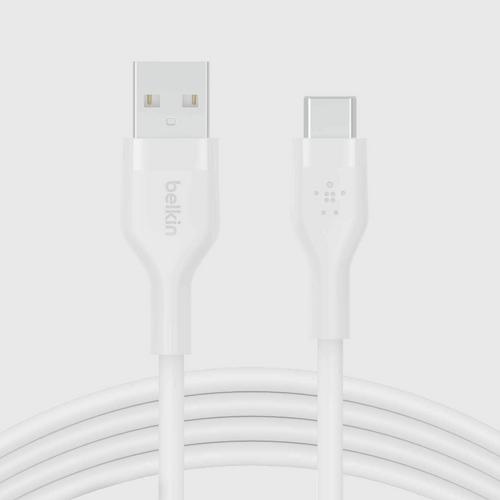 Belkin Silicone Flex Sync and Charge USB-A to USB-C Cable * 1 Meter - White