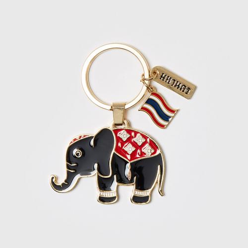 MAHANAKHON Elephant Stand Keychain - Black