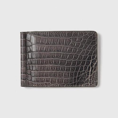 Longlai Crocodile Money Clip Crocodileoc Wallet Gray Colour