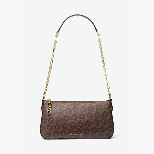 MICHAEL KORS Empire Medium Chain-Link Pochette Brown Luggage