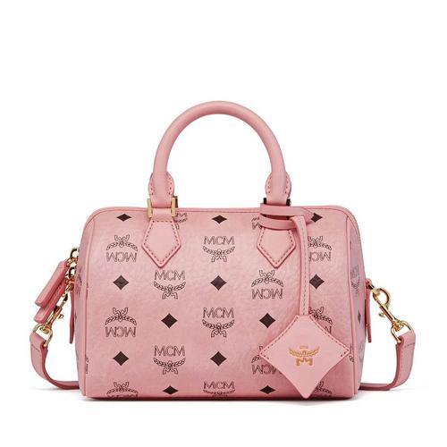 MCM Ella波士顿包（Visetos小号） 柔粉色