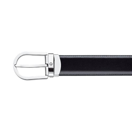 MONTBLANC 马蹄形带扣黑色/棕色双面皮带（30毫米）