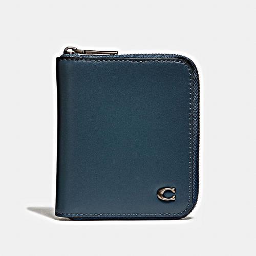 COACH Small Zip Around Wallet in Signature Hardware - DENIM