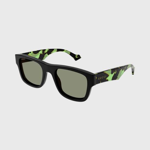 古驰 GUCCI (太陽眼鏡) GENERATION SHINY SOLID BLACK/GREEN 53