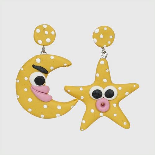 NANY OTOP Yellow star and moon earrings.
