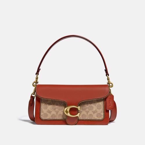 COACH Tabby Shoulder Bag 26 In Signature Canvas With Beadchain -Beige/Brown
