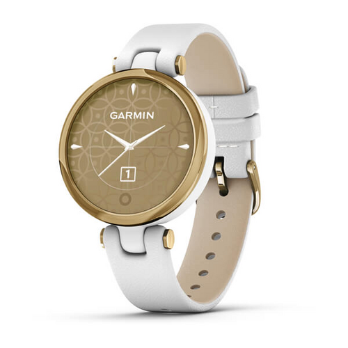 GARMIN Lily™ - Light Gold Bezel with White Case and Italian Leather Band