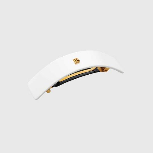 BALMAIN PARIS HAIR COUTURE Cellulose Acetate Barrette pour Cheveux LargeHair Accessories - White