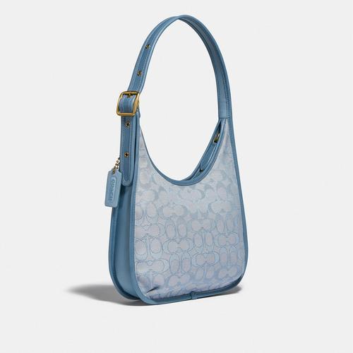 蔻驰COACH Ergo Shoulder Bag In Signature Jacquard - Marble Blue Azure