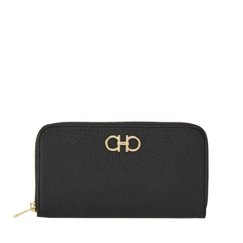 FERRAGAMO PS24 长款钱包 GANCINO SOFT系列/黑色