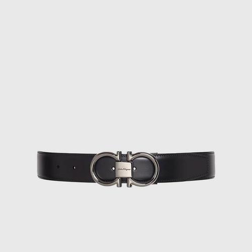 SALVATORE FERRAGAMOM.BELT DOUBLE ADJUSTABLE/BLACK SIZE 115