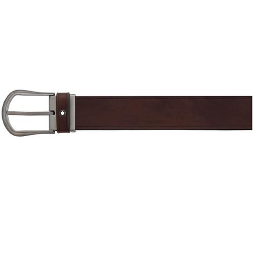 MONTBLANC Rounded trapeze matte ruthenium-coated pin buckle.