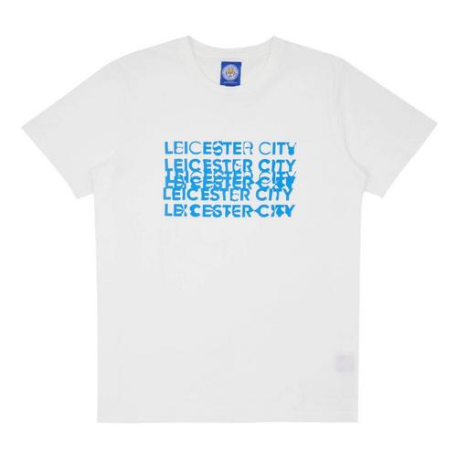 Leicester City Football Club T-Shirt  LCFC Stacked White Colour Size S