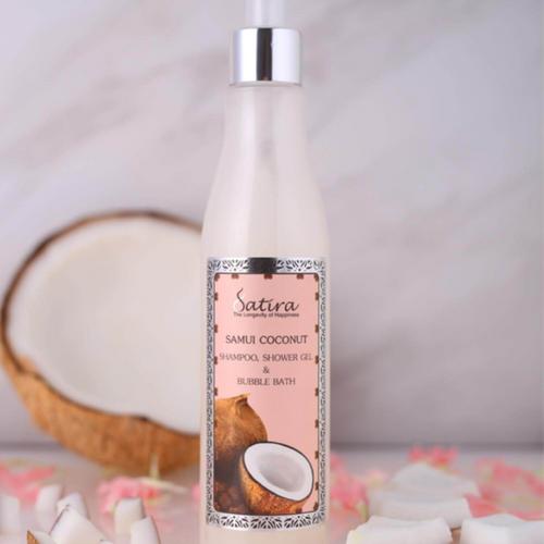 Satira Samui Coconut 3 in 1 Shampoo, Body Wash, Bubble Bath 240 ml