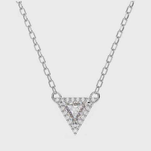 施华洛世 SWAROVSKI Ortyx necklace Triangle cut, White, Rhodium plated
